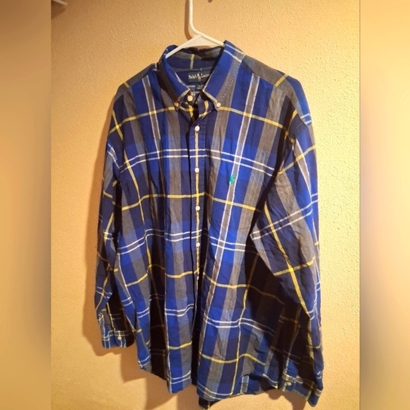 Polo Ralph Lauren Other - Vintage RALPH LAUREN Blaire 100% Cotton BUTTON DWN Blue Yellow L